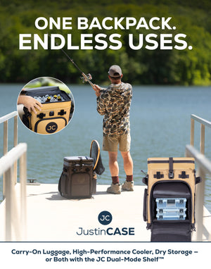 JustinCASE: The Only Convertible Backpack Midnight Mood / Dark Gray & Black