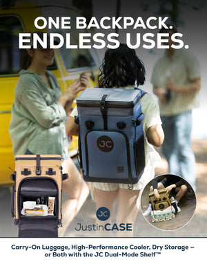 JustinCASE: The Only Convertible Backpack Dark Blue - Founders Vault